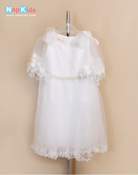 Snow White Party Dress In White - For Girls