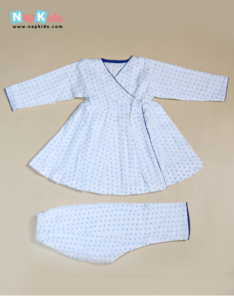 Blue Polka 2 items Mal Mal Dress Set - For Girls