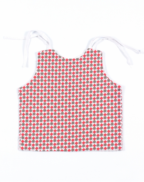 Red Green Check Print Bhoto Set
