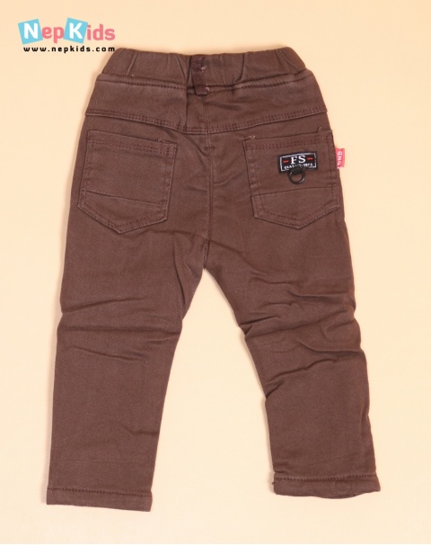 Brown Thick Cotrise Pant With Velvet Inner - For Winter