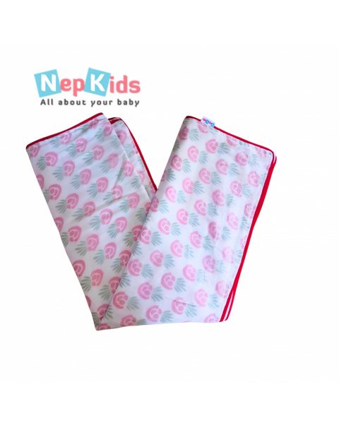 Red Laliguras 3 Layer Non Hooded Khasto Wrap - Swaddle With Cap For Babies