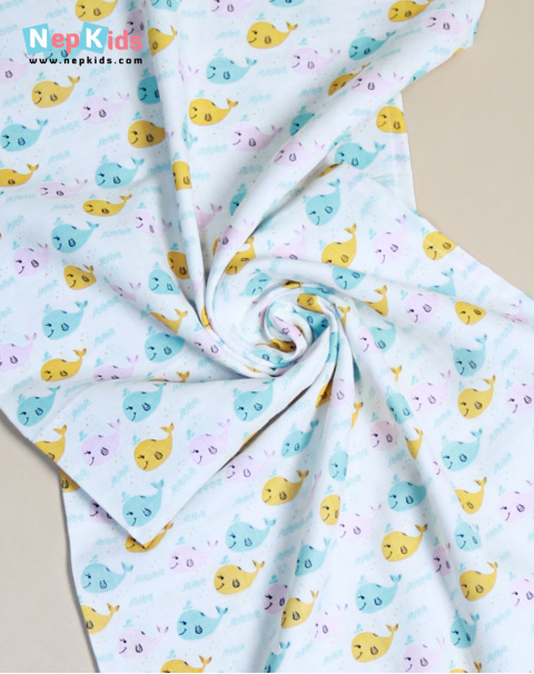 Happy Dolphin Organic Cotton Swaddle : Multi Purpose Wrapping Swaddle