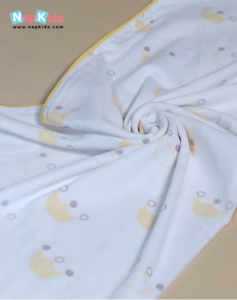Yellow Umbrella 3 Layer Mal Mal Swaddle With Yellow Piping - For Babies