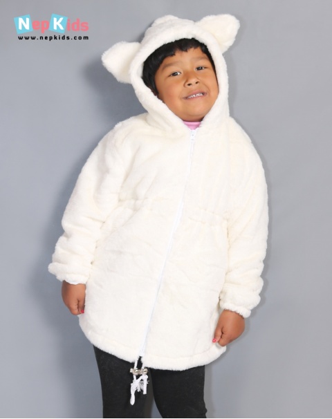 White Furry Long Jacket 
