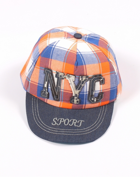 NYC Check Print Caps for Toddlers
