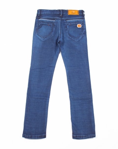 Classic Fashion Navy Blue Straight Jeans - For Girls