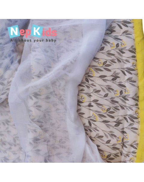 Yellow Tulip For Kids, Light Weighted Pure Cotton Filled Duvet With Mal Mal Cover