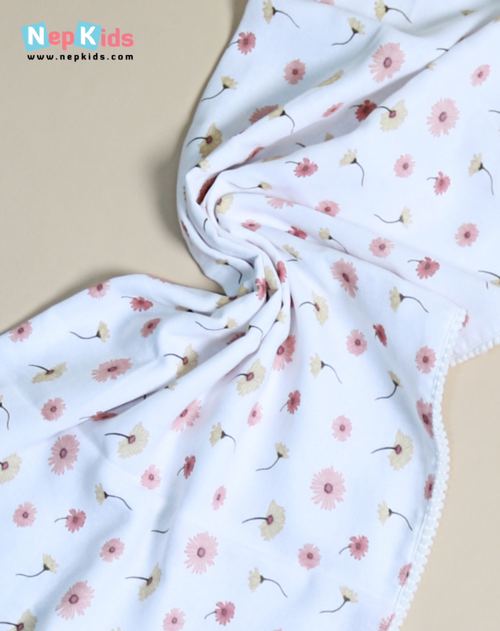 2 Layer Multi Purpose Organic Cotton Swaddling Blanket For Babies NEPKIDS