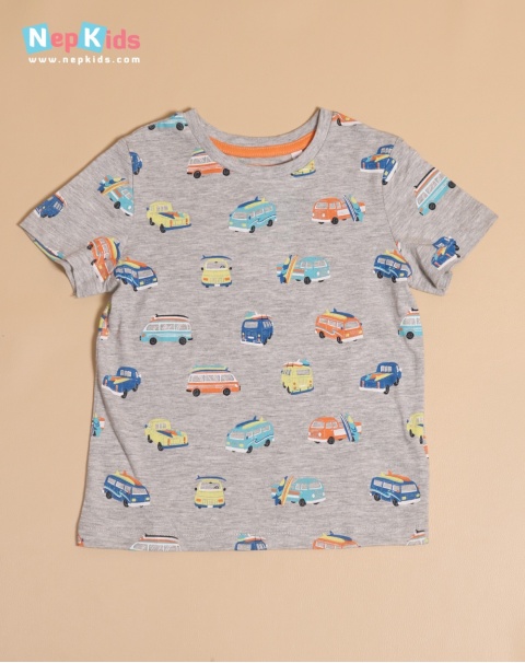 Toy Car Half Sleeves Cotton T-shirt For Boys 