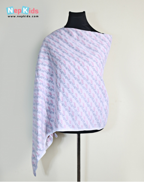 Willow Mal Mal Dhaka Print Khasto Shawl For Women