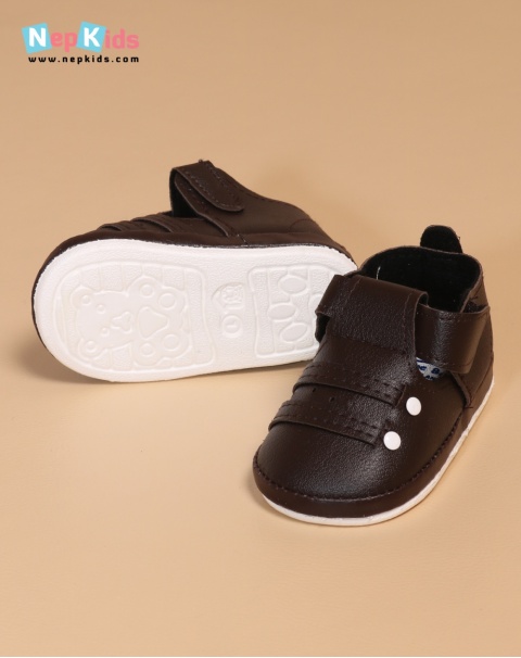 Dark Brow Close Baby Shoes - With Soft Sole