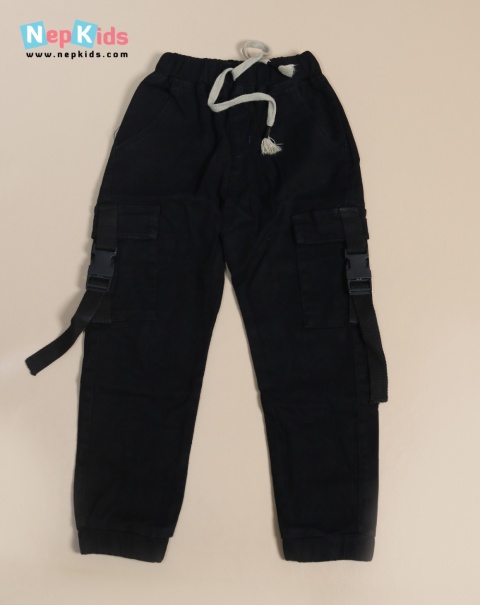 Black Cotton Jeans Box Joggers - For Boys