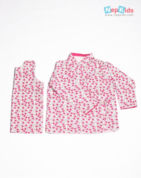 Pink Popping Flowers Cotrise Bhoto Set For Kids