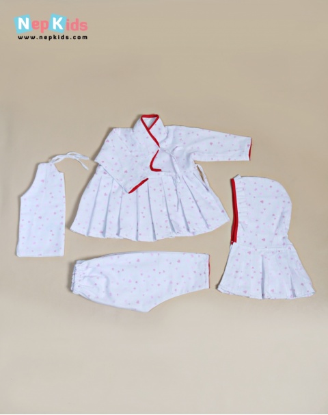 Heart and Star Cotton Dress set - 4 Item Authentic Set For Girls