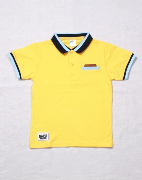 Colour Band Shirt in Bright Yellow for Kids || NEPKIDS