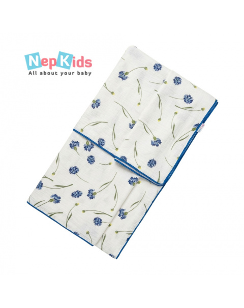 Corn Flower 2 Layer Muslin Multi Purpose Organic Cotton Swaddling Blanket For Babies