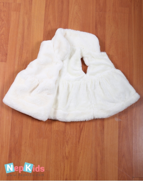 White Furry Sleeveless Coat 