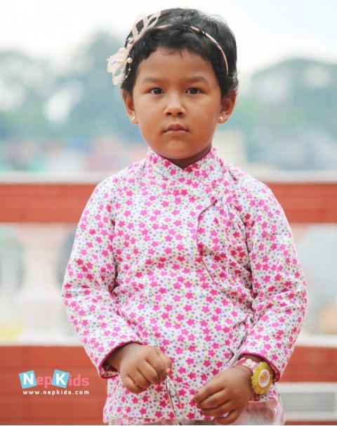 Summer Pink Falling Flowers Cotton Bhoto Set - 3pc. set