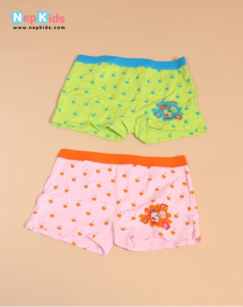 Fun Print All Around Lycra Cotton Box Panties For Girls - In Pack of 2