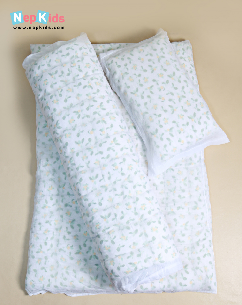 Authentic organic cotton bedding set for kids, hand crafted in child