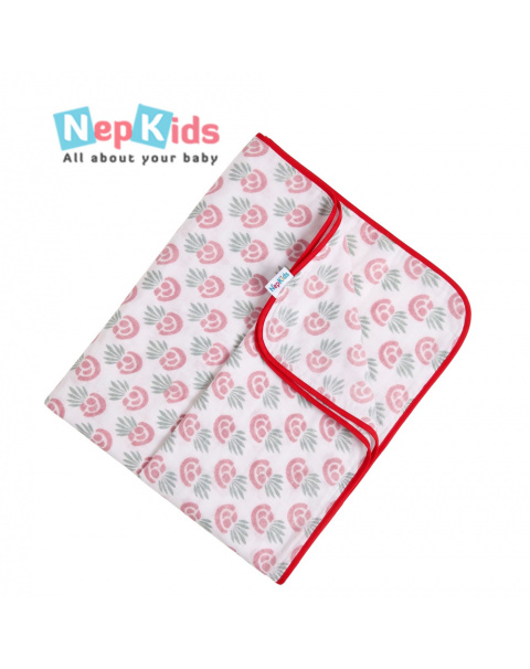 Red Laliguras 3 Layer Non Hooded Khasto Wrap - Swaddle With Cap For Babies
