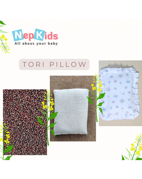 Red And Orange Flower Mustard Pillow - Tori Pillow With Cover For Babies