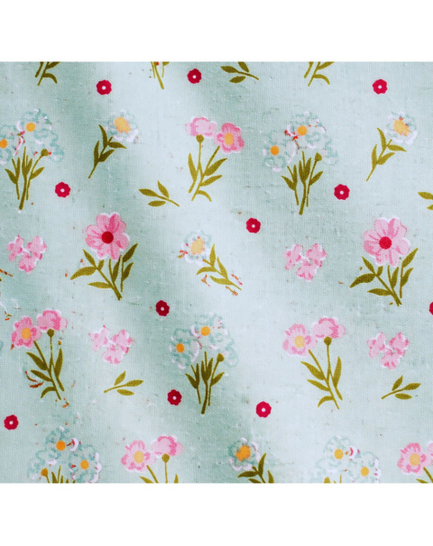 Sea Green Flower Cross-Over Cotton Gown - Daily Use Cotton Gown