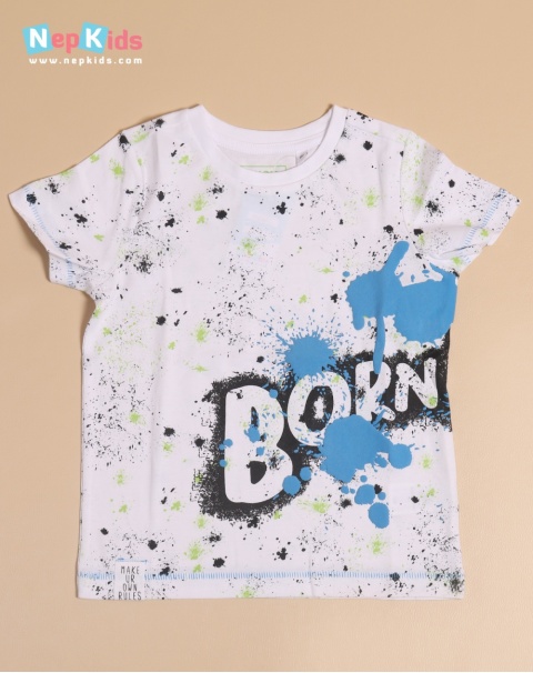 Color Splash Born Cotton T-shirt For Boys