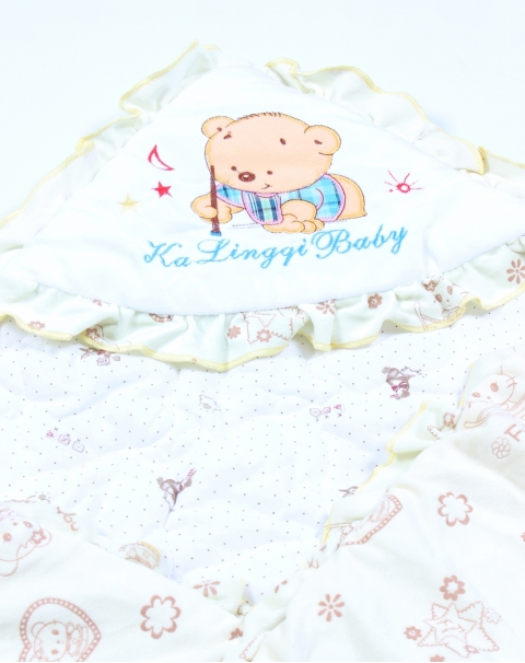 Happy Teddy Thick Wrapping Blanket