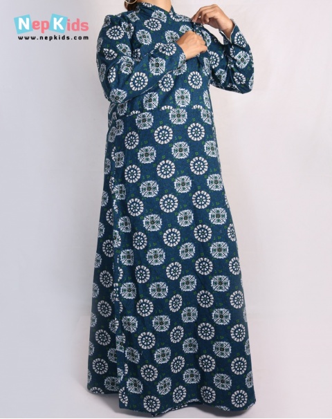 Circular Flower Cholo Style Cotrise Maxi - Maternity Wear