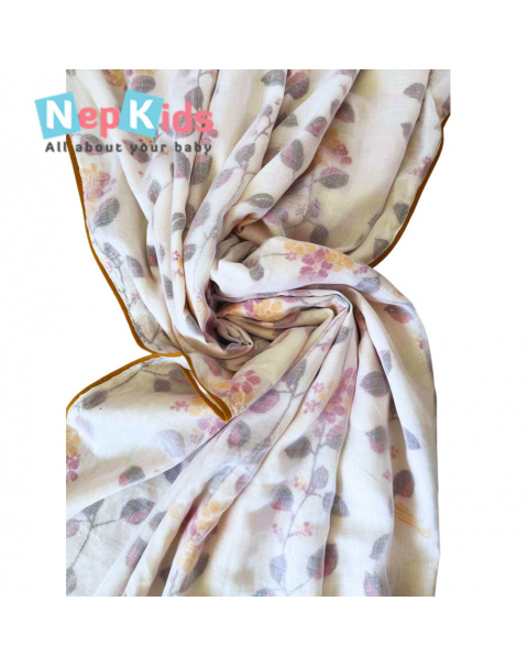 Purple Leaf Jaipur Cotton, 3 Layer Mal Mal Outer Big Swaddle For Babies