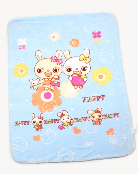 Happy Bunny Bed Throw Blanket