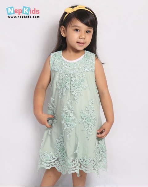 Elegant Knee Length One Piece Party Dress For Girls Nrs 00 Timeless Elegant Short One Piece Dress Nepkids Present Elegant Dress For Special Occasion Made In Nepal Dresses In Varying Design And Fabirc Beautifully Designed One Piece Knee Length