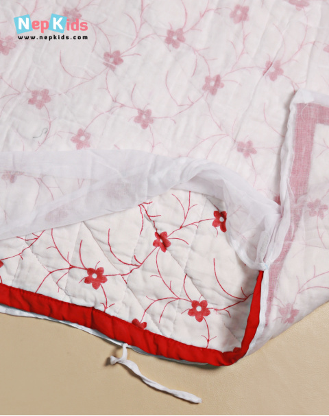 Red Flower Dolahi For Kids, Light Weighted Pure Cotton Filled Duvet With Mal Mal Cover