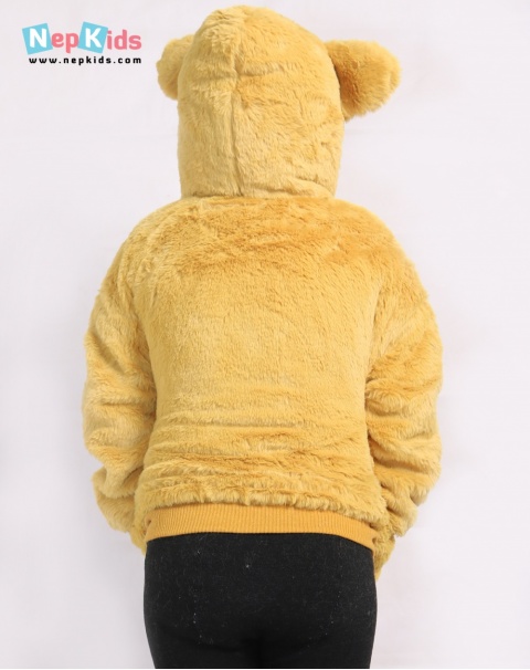 Mustard Yellow Furry Light And Soft Jacket For Winter