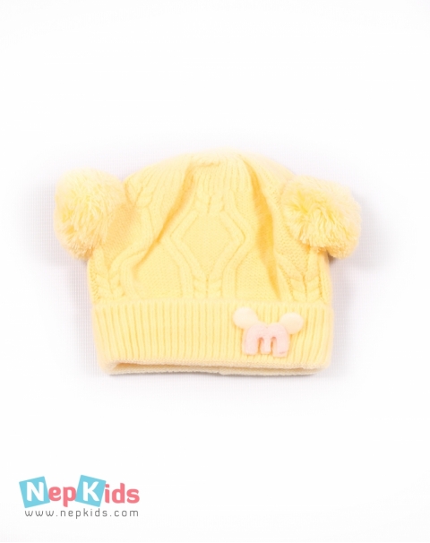 Little Me Woolen Cap for Winter - Pink, Yellow, Blue