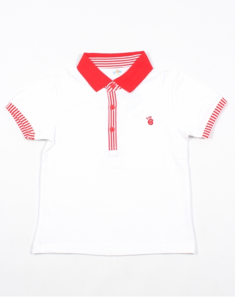 Red Stripe Polo T-shirt for Kids