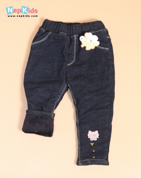 Little Mouse Jeans With Furry Inner For Winter