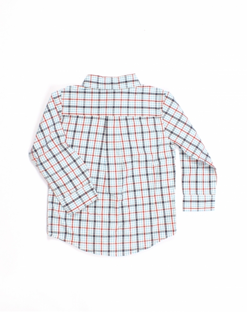 Red Grey Check Shirt with Full Sleeves