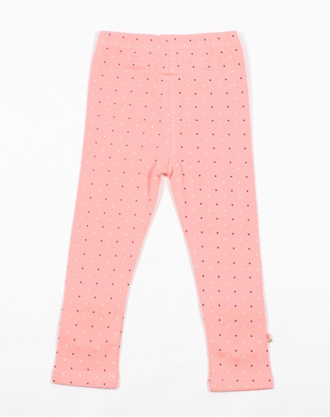 Polka Dots Stretchable Leggings With Bow And Lace Patch Work