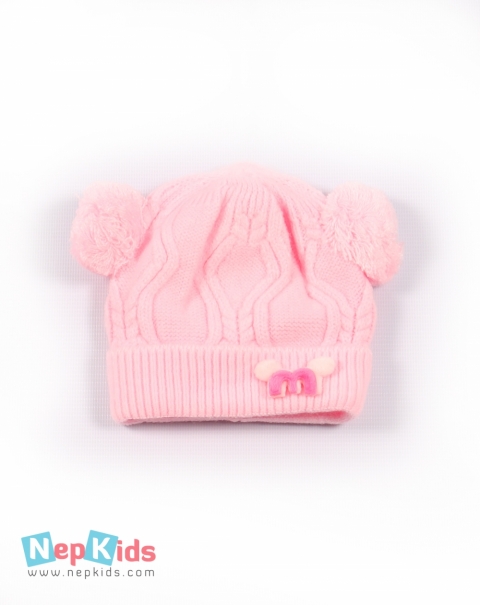 Little Me Woolen Cap for Winter - Pink, Yellow, Blue