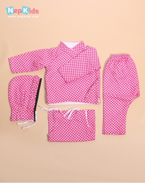 Pink Sparkle 4pc Falatin Bhoto Set - For Winter