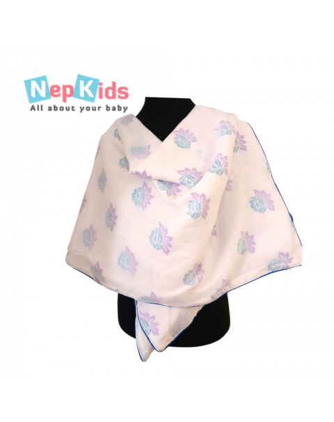 Purple Laliguras 3 layer Mal Mal Khasto - With Blue Lining