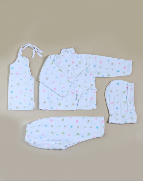Colorful Star 3 layered Cotton Bhoto Set For Children