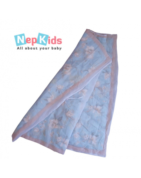 White Jashmin Dolahi For Kids, Light Weighted Pure Cotton Filled Duvet With Mal Mal Cover